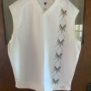 Nike White Golf Best with Blue and Tan Accents